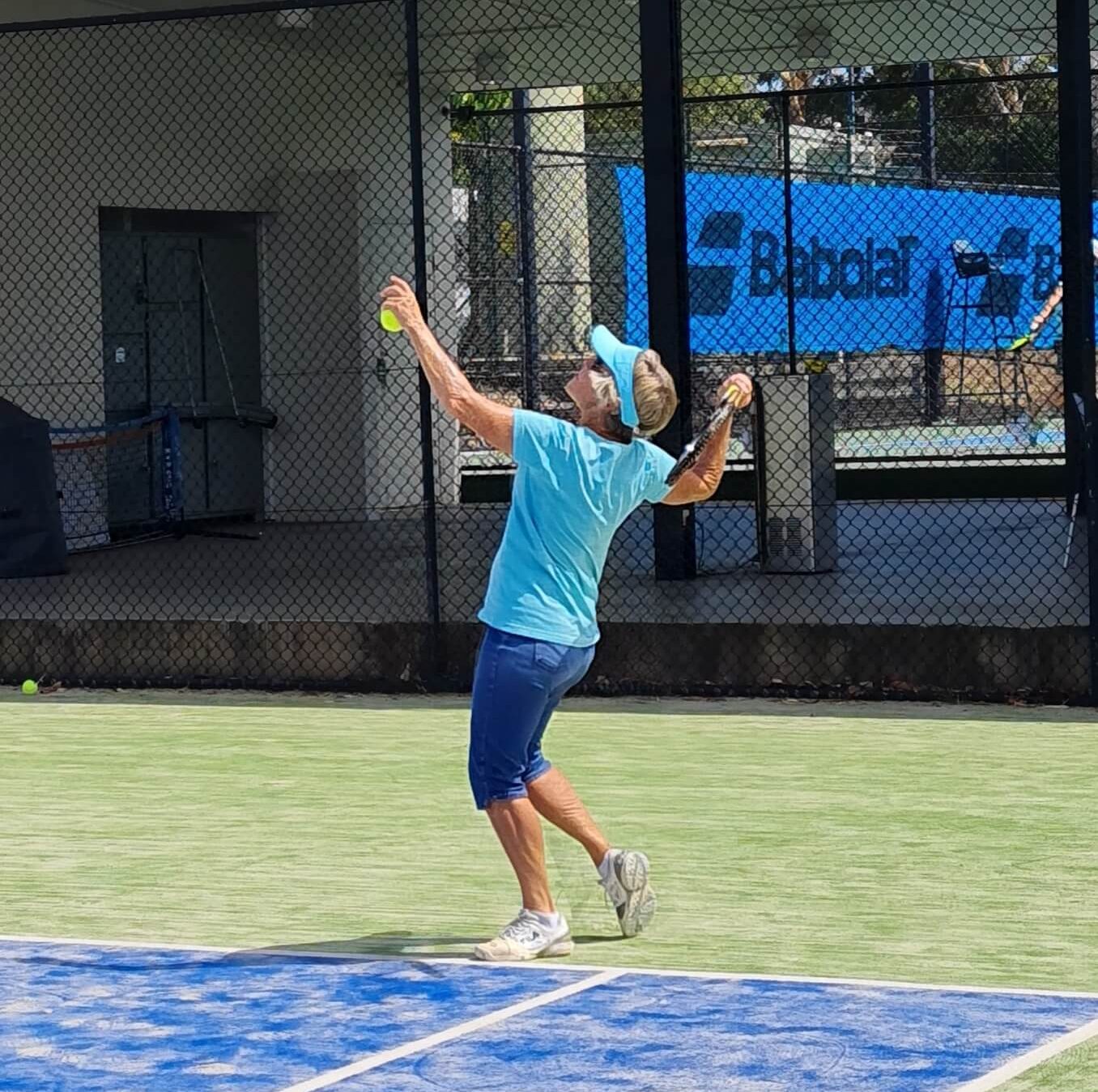 Tennis player hitting ball at Focus Tennis Centre weekly Adult Competition